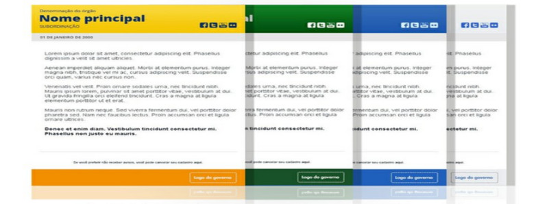 Conheça os templates para informativos da Identidade Padrão